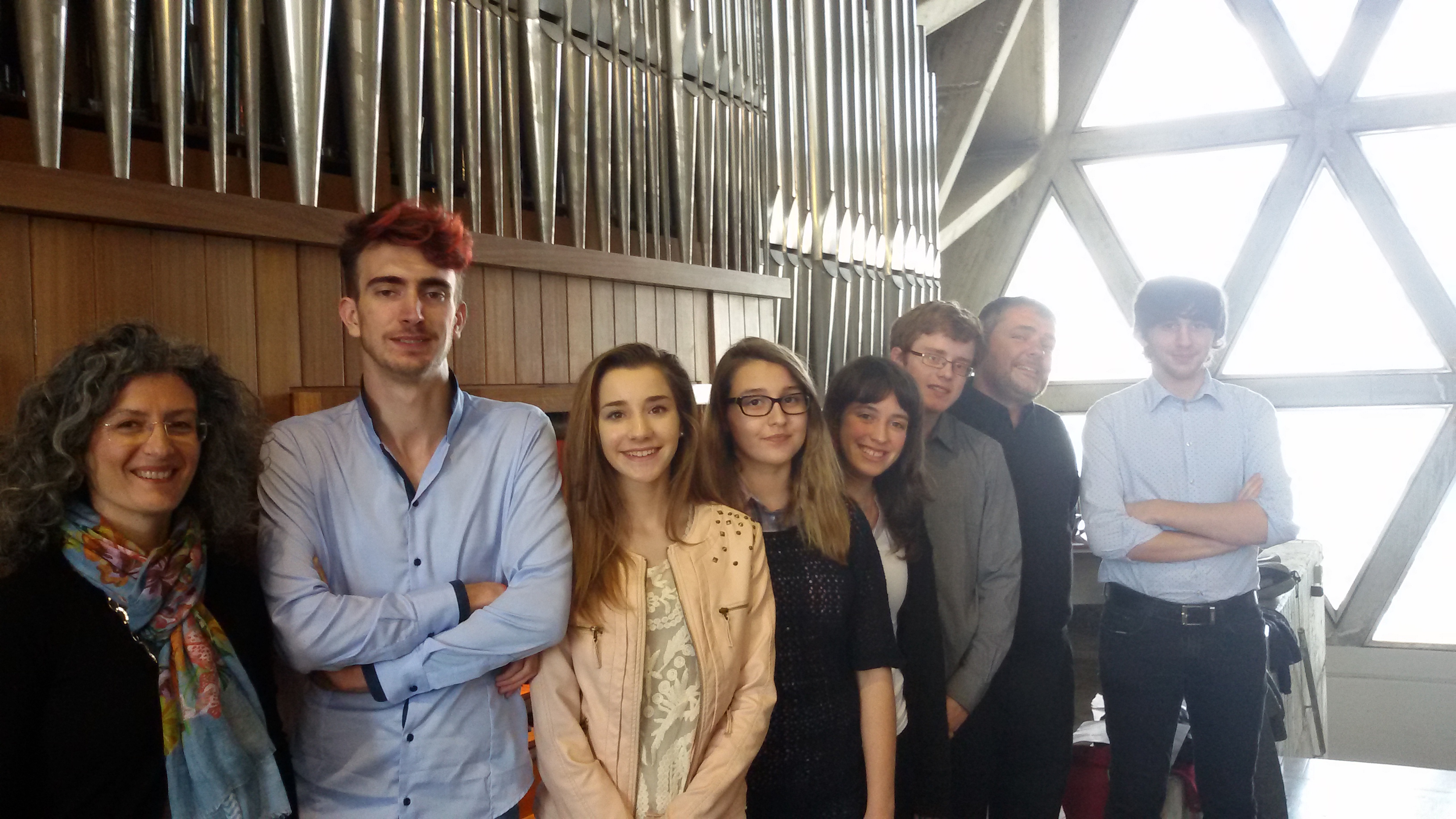 Maggio Musicale a Montegrisa - 24/05/2015 - Allievi del Conservatorio Tartini - da sx: M° Giuliana Maccaroni, Valerio Simonini, Francesca Pettirosso, Veronica Chiodi, Marta Bonetti, Filippo di Matteo, M° Wladimir Matesic, Davide Montagana